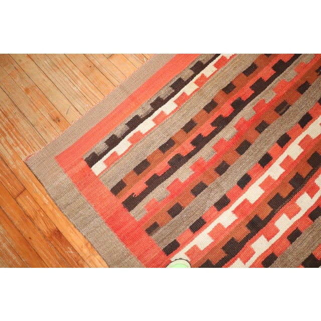 Early 20th Century Early 20th Century Zabihi Collection American Navajo Square Tribal Rug - 4'5" x 4'9" For Sale - Image 5 of 11