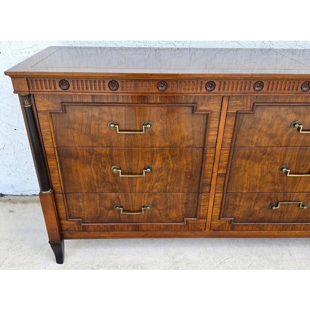 Vintage Baker French Empire Directoire Walnut Lowboy Dresser 1960s For Sale In Miami - Image 6 of 18