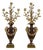 Louis Xvi Style Candelabras in Griotte Red Marble and Gilt Bronze, 1880, Set of 2 For Sale