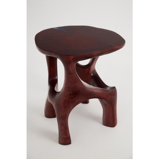 Wood Sculptural Side Table by Logniture For Sale - Image 4 of 15