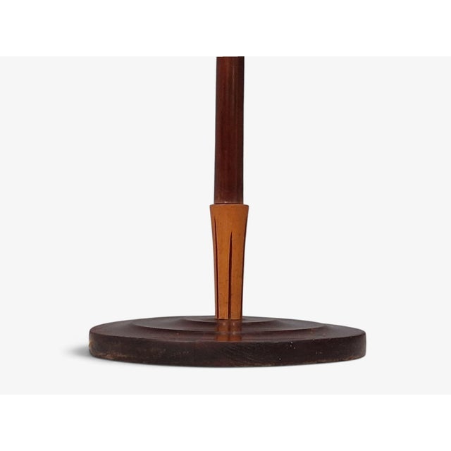 1950s Mid-Century Modern Double Shade Floor Lamp, Wood, Metal, Fabric For Sale - Image 13 of 13