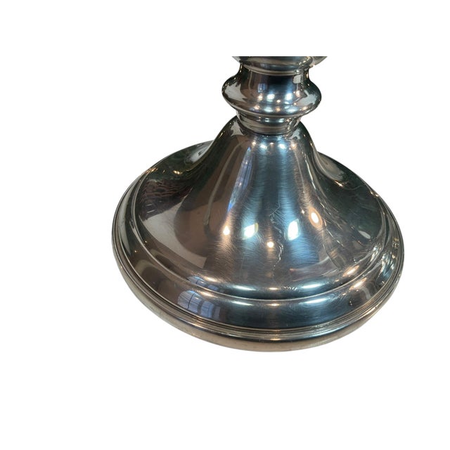 Vintage Web Pewter Candle Holders Weighted 4” - A Pair For Sale - Image 11 of 13