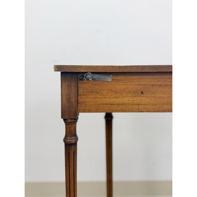 Brown Antiqued Jaycee Furniture English Mahogany Wood Entry Table Sussex Handmade For Sale - Image 8 of 9