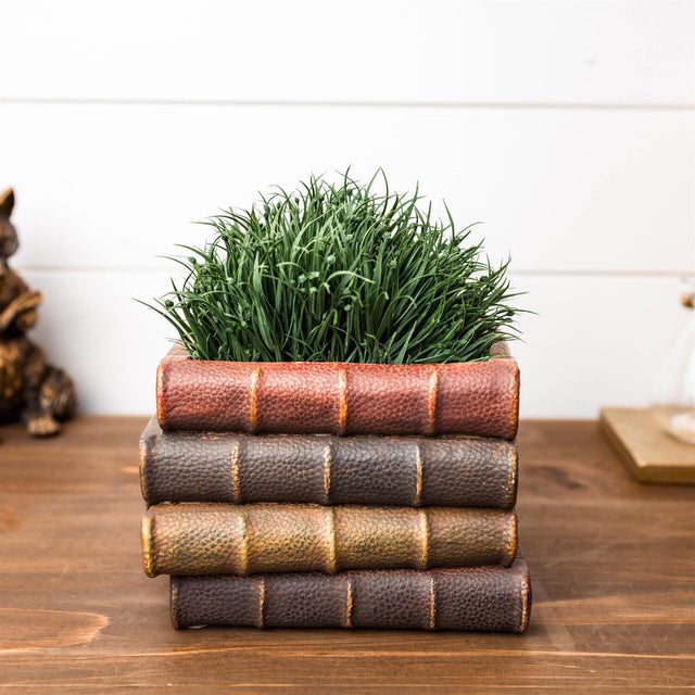 2020s Decorative Book Stack Vase 5"H For Sale - Image 5 of 5