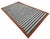 Mid-Century Modern Handmade Cotton Area Rug, Vegetable Dyed, Sky Blue, Gray and Terracotta Striped Dhurrie -8'x12' For Sale - Image 3 of 13