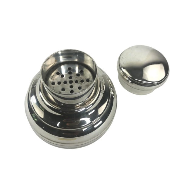 Art Deco Vintage French St. Louis Crystal and Silver Plate Cocktail Shaker For Sale - Image 3 of 8