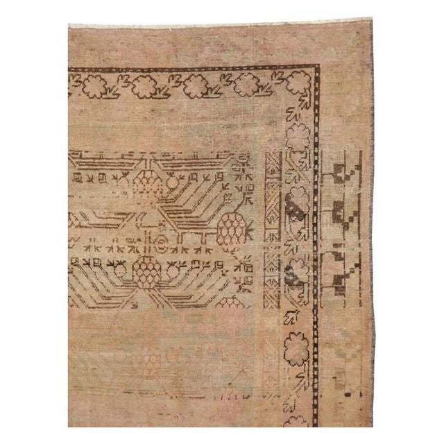 Rustic Mid-20th Century Handmade East Turkestan Khotan Gallery Carpet For Sale - Image 3 of 10