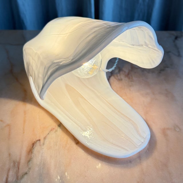 Mid-Century Modern Murano Glass Oyster Table Lamp by La Murrina, Italy, 1970s For Sale - Image 6 of 17