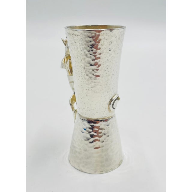 1970s Los Castillo Taxco Silver Plate & Stone Lizard Shot Glass, Mexican Silversmith For Sale - Image 10 of 18