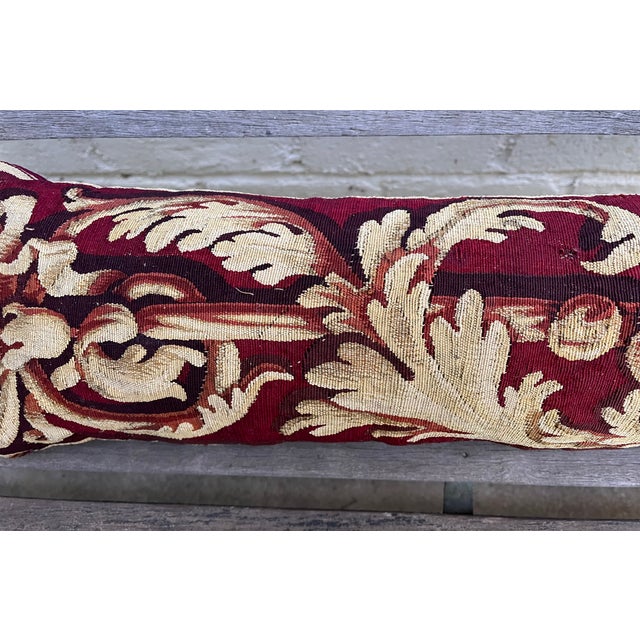 Textile 18th Century Tapestry Pillow With Fruits and Arabesques For Sale - Image 7 of 8