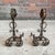 Gothic 19th-C. French Hand Forged Wrought Iron Fireplace Andirons With Scrollwork - Pair For Sale - Image 3 of 4