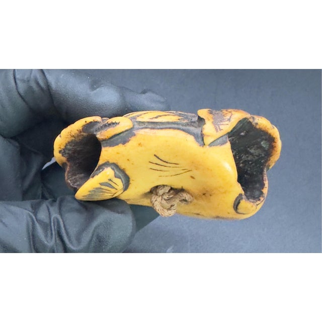 Bone Antique Japanese Bone Netsuke, Sea Life, Edo Period, Belt Toggle For Sale - Image 7 of 8