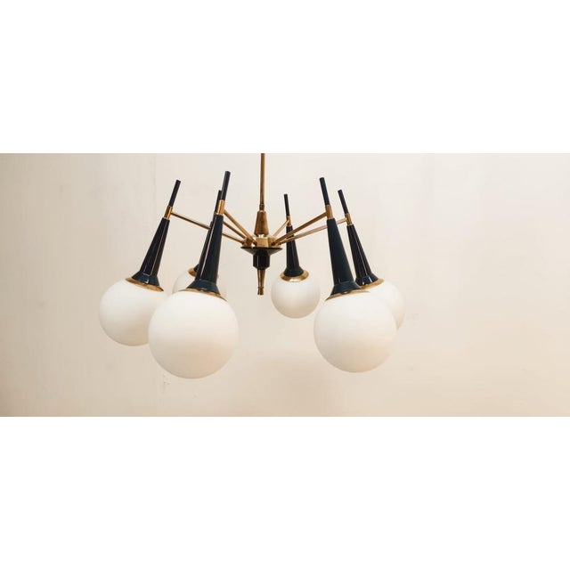 Sputnik Chandelier with Globes For Sale - Image 5 of 16
