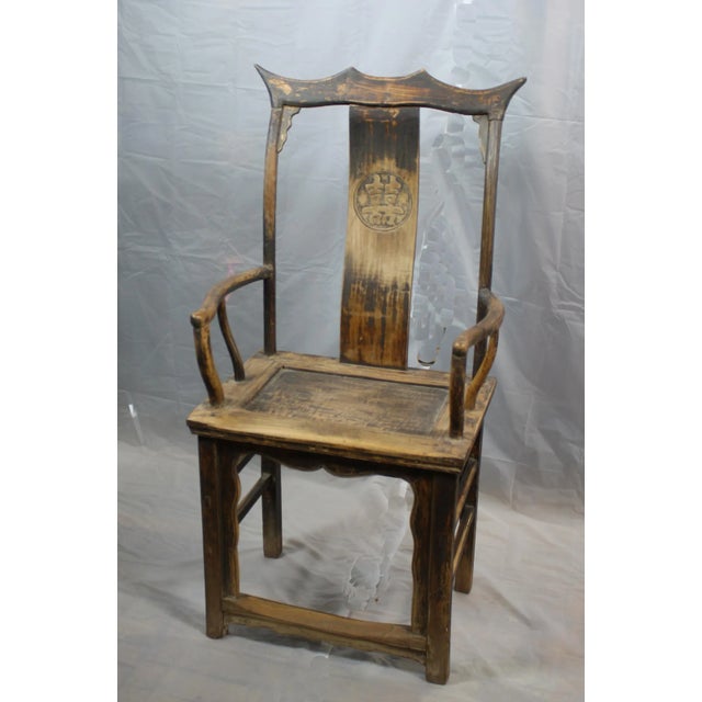 Antique High Yoke Back Armchair For Sale - Image 10 of 11
