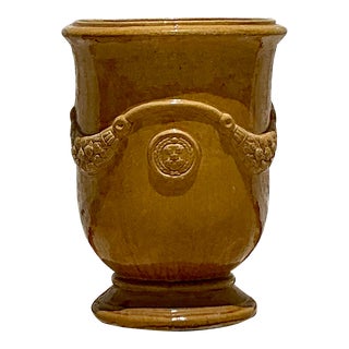Vintage French Glazed Ceramic Planter For Sale