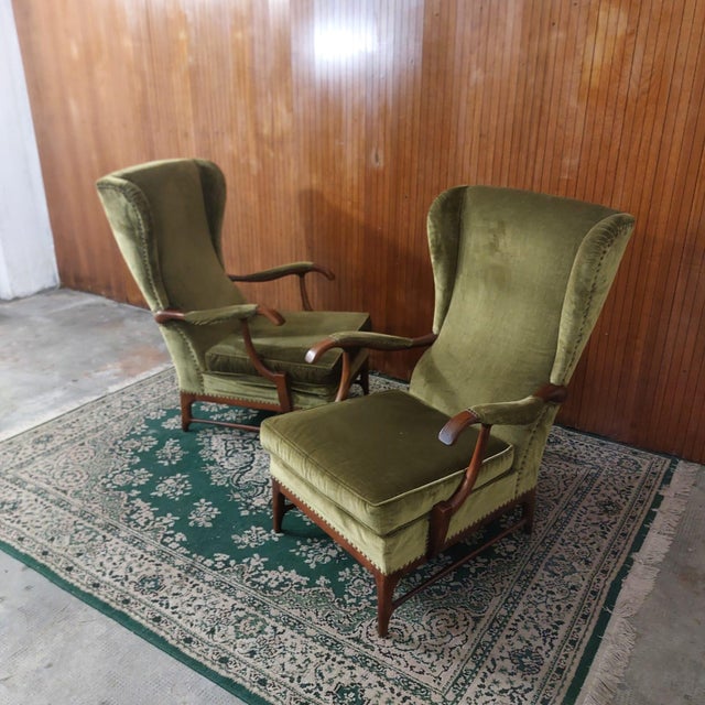 Vintage Lounge Chairs by Paolo Buffa, 1950, in Very Good conditions. Designed 1950 to 1959 This piece is attributed to the...