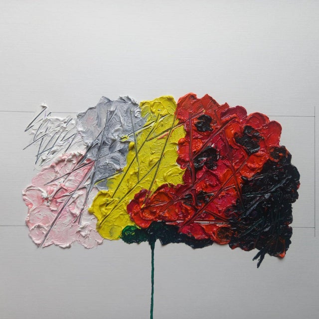 Organic Modern Original Flower Painting by Diane Grant Oil and pencil on high quality 'Hahnemuhle' fine art paper....