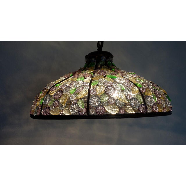 Mid-Century Modern Burnished Brass and Crystal Chandelier from Palwa, 1950s For Sale - Image 3 of 12