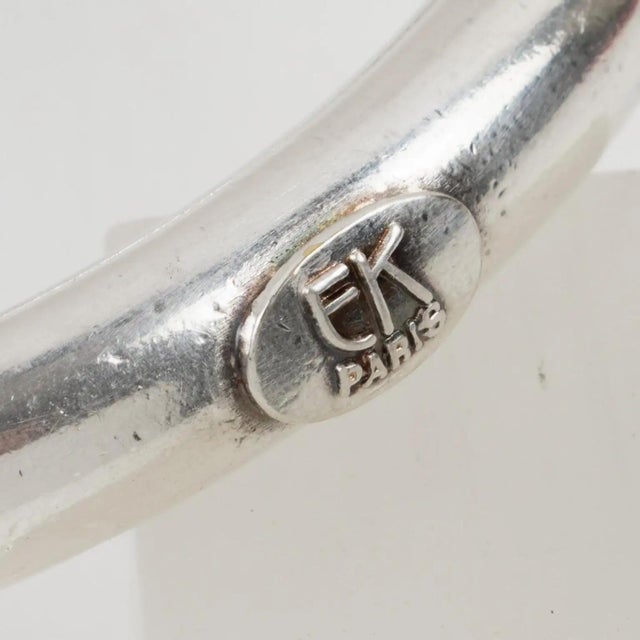 1980s Emmanuelle Khanh Paris Silvered Star and Chain Bracelet For Sale - Image 5 of 7