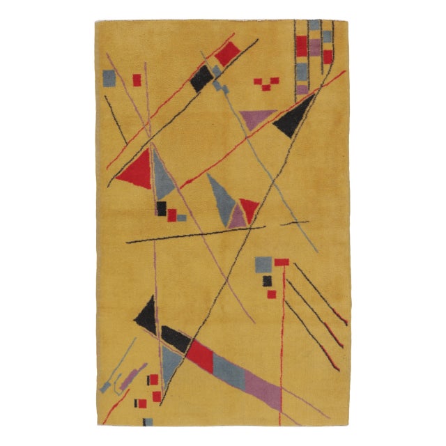 Traditional Vintage Turkish Zeki Müren Rug Pair With Bold Abstract Design - Rug & Kilim For Sale - Image 3 of 9