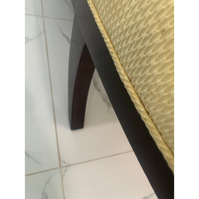 Late 20th Century Sophisticated Designer Wood & Fabric Attributed to Christopher Guy Medea Ottoman Banquette For Sale - Image 11 of 12