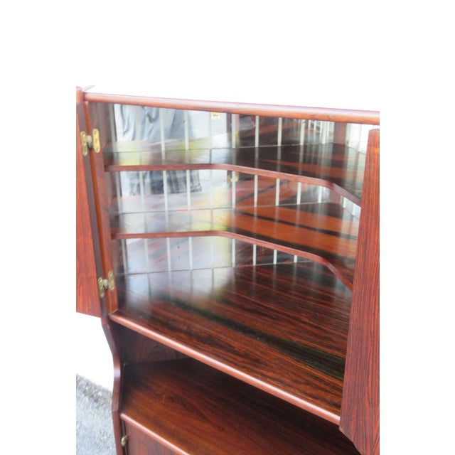 1960s Mid Century Danish Rosewood Corner Cabinet Storage Cupboard 6167 For Sale - Image 9 of 18