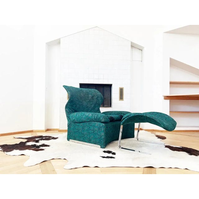 Metal Set of Vela Alta Lounge Chair & Ottoman by Giovanni Offredi for Saporiti Italia, 1970s For Sale - Image 7 of 13