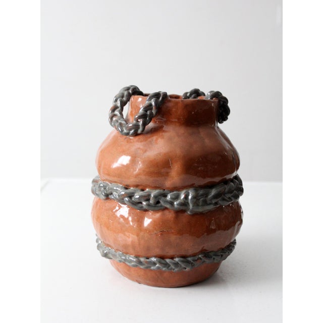 Contemporary Vintage Studio Pottery Vase For Sale - Image 3 of 10