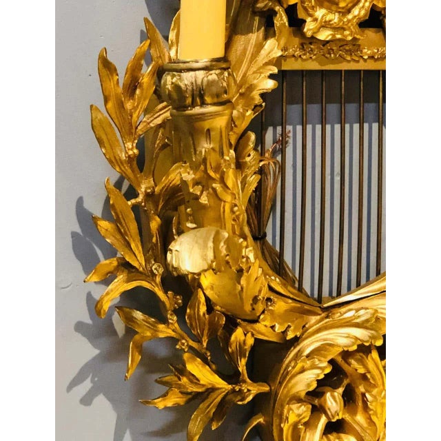 Pair of Four-Light Louis XVI Style Bird & Face Mounted Gilt Bronze Wall Sconces For Sale In New York - Image 6 of 13