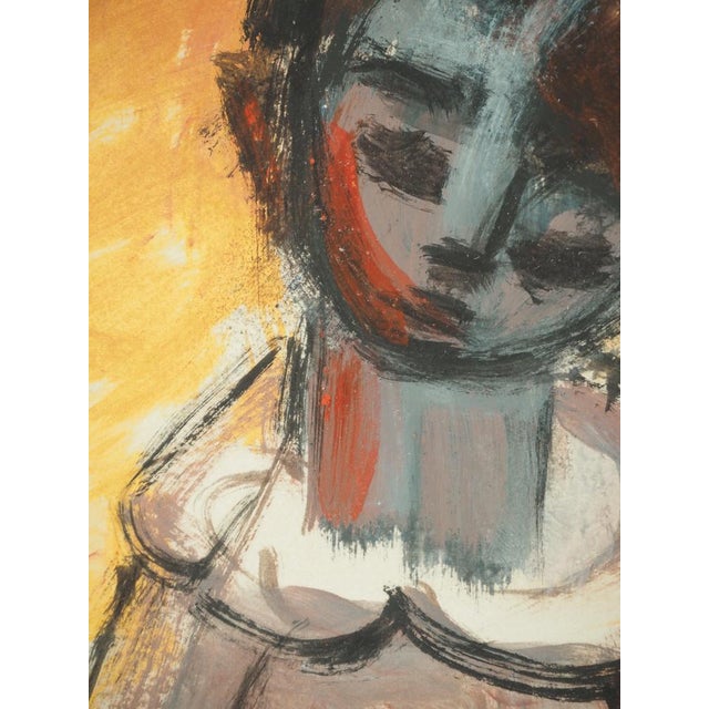 Roger Crusat, Young Girl at the Window, Gouache on Paper For Sale - Image 4 of 7