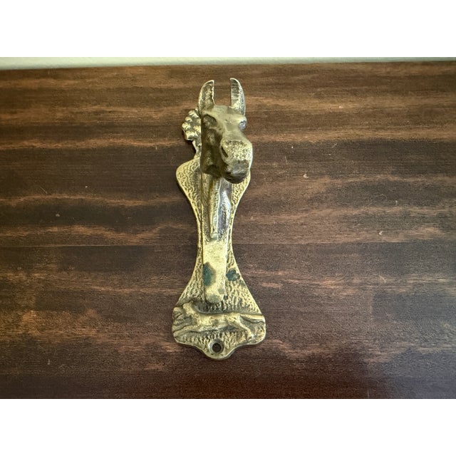 Brass 1940s English Cast Brass Equestrian Horse Door Knocker For Sale - Image 8 of 13