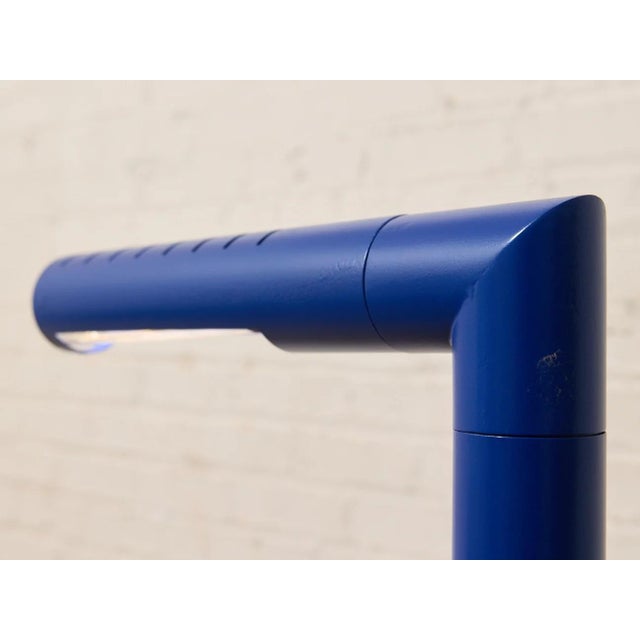 Vintage Italian Blue Painted Minimalist Floor Lamp For Sale - Image 4 of 9