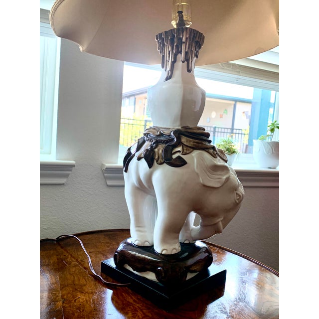 Mid 20th Century Elaborate Porcelain Lamp From Italy For Sale - Image 5 of 5