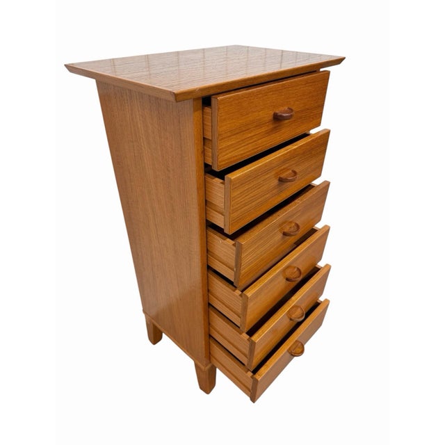 Wood Vintage Danish Modern Petite 6-Drawer Teak Lingerie Chest For Sale - Image 7 of 9