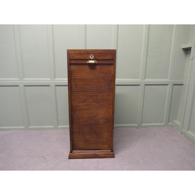 1930s Art Deco Tambour-Fronted Oak Filing Cabinet, 1930 For Sale - Image 5 of 7