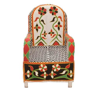 Nigerian Beaded Armchair For Sale