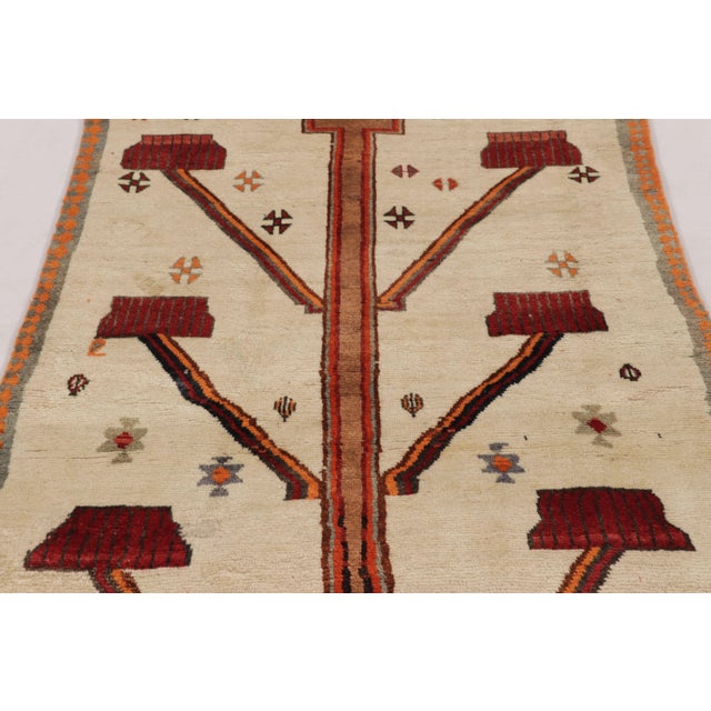 Rug & Kilim Vintage Persian Gabbeh Rug, Minimalist Tree of Life in Beige & Red - Rug & Kilim For Sale - Image 4 of 10