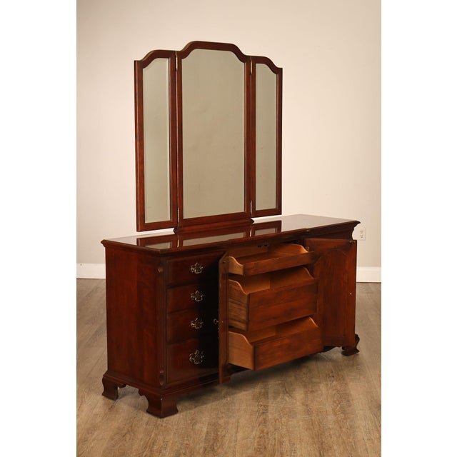 Pennsylvania House Chippendale Style Cherry Long Dresser with Mirror For Sale - Image 18 of 18