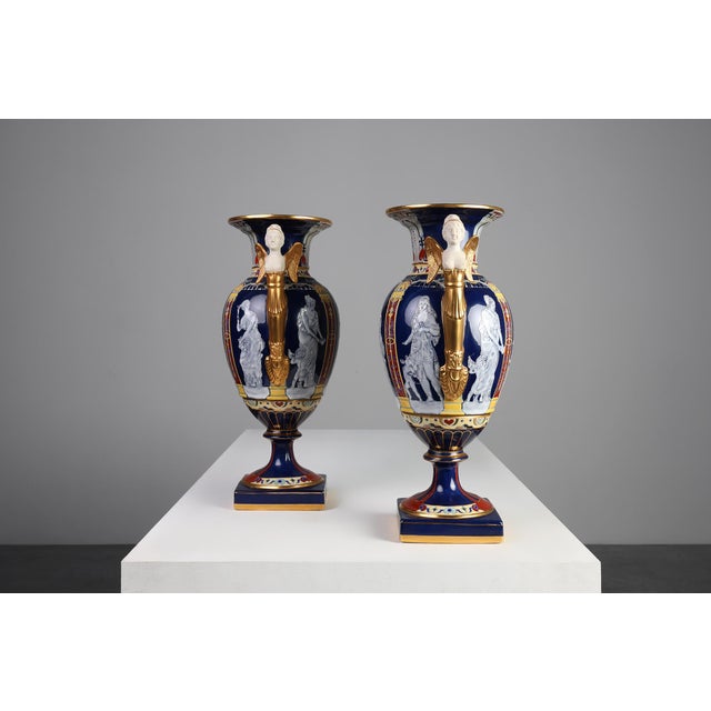 Empire Porcelain Vases from August & Conrad Bauscher, Germany, 1900s, Set of 2 For Sale - Image 5 of 12