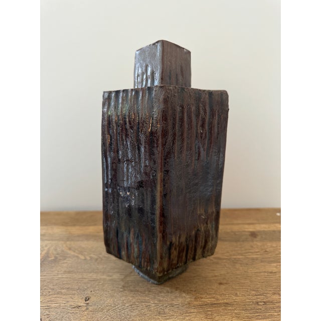 Vintage Mid-Century Modern Pottery Vase Circa 1960s For Sale - Image 10 of 12