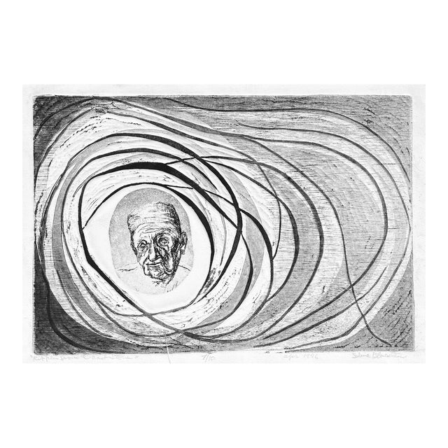 1976 Selma Bluestein Ripples From Cast Stone Etching For Sale