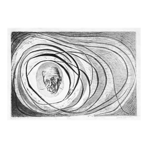 1976 Selma Bluestein Ripples From Cast Stone Etching