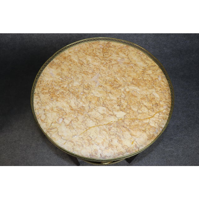 Pair French Louis XVI Style Marble Top & Bronze End Tables by Cassard Et Cie For Sale - Image 10 of 15