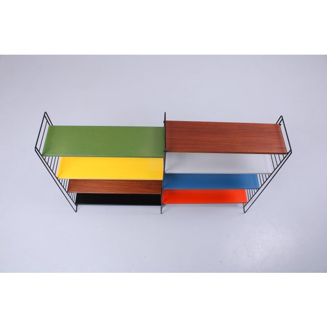 Modular Colored Metal Floor Rack by A. D. Dekker for Tomado, 1950s, Set of 12 For Sale - Image 9 of 17