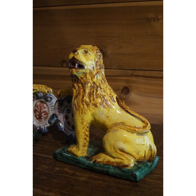 1980s 1980s Italian Pottery Lions - A Pair For Sale - Image 5 of 12