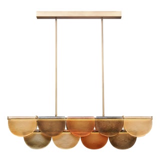 Murano Glass Amber “Onda” Chandelier For Sale