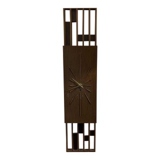 Mid Century Abstract/Slat Burwood Mondrian Starburst Wall Clock For Sale