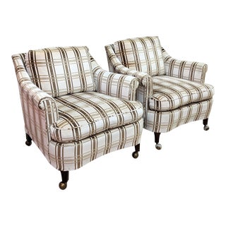 1970s Drexel Heritage Velvet Club Chairs - a Pair For Sale