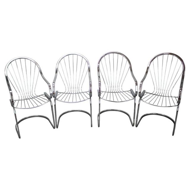 Silver Chrome Dining Chairs by Gastone Rinaldi for Rima, Italy, 1970s, Set of 4 For Sale - Image 8 of 8