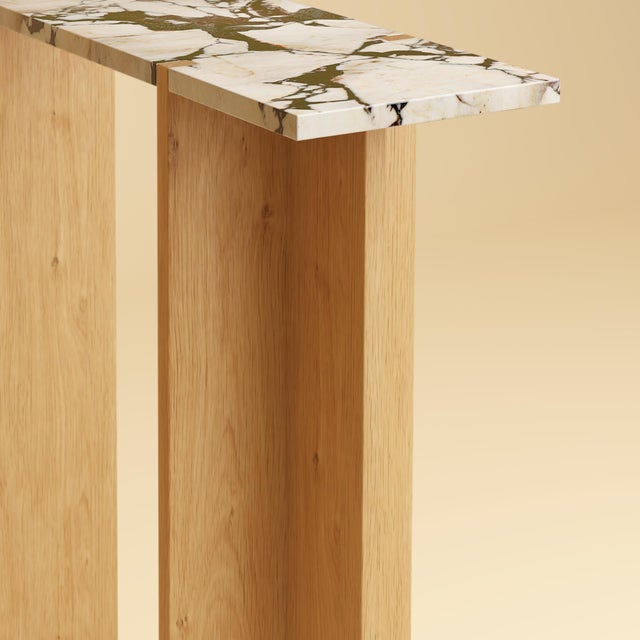 Contemporary Calacatta Viola Marble and Smoked Oak Console Table by Lebanto For Sale - Image 3 of 5